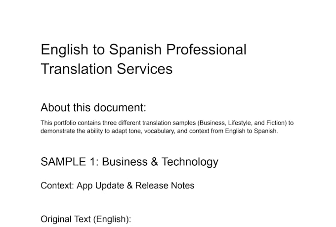 do a professional english to spanish translation